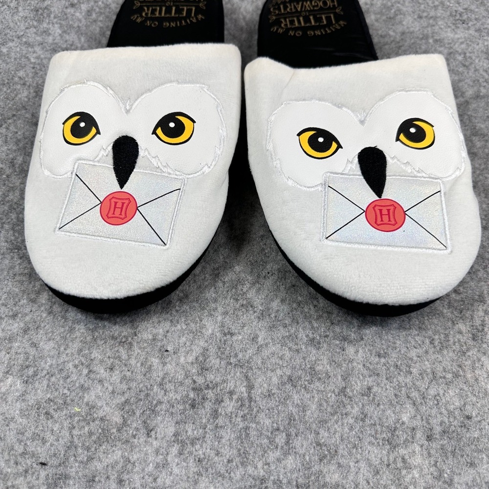 Harry Potter Hedwig Owl Slippers Adult LG XL Hogwarts Letter House Shoes - Picture 9 of 12